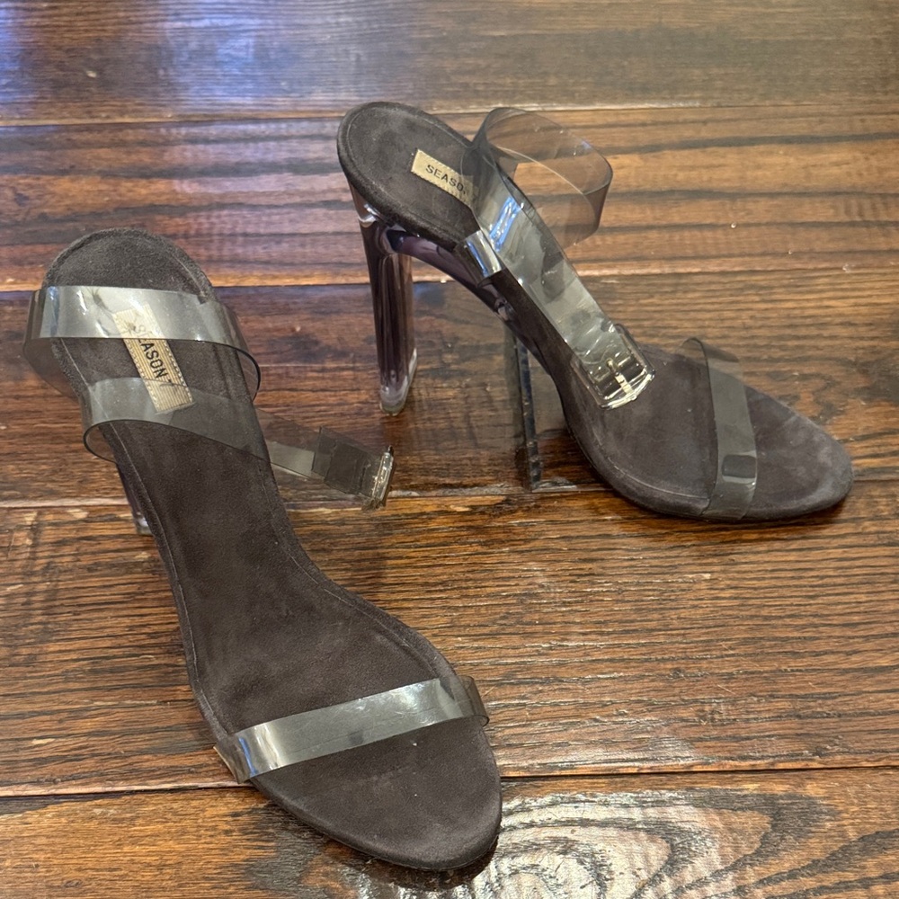 Yeezy Gray and Clear Heels